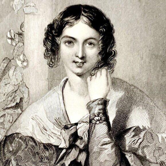 Home Bird Beautiful Woman Engraving 1859 Victorian J.W. Wright Art DWY5E - Picture 1 of 2